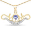 Pendentif en or jaune 14K plaqué tanzanite et topaze blanche