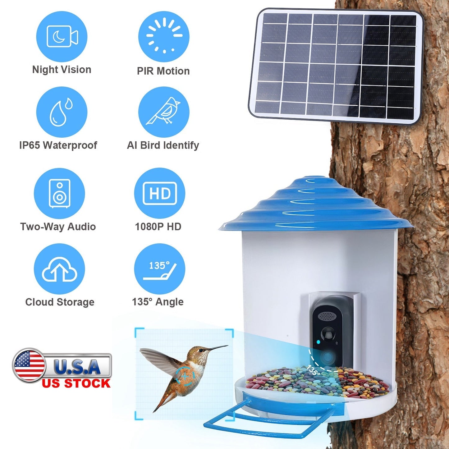 GBruno Smart Bird Feeder with HD Camera