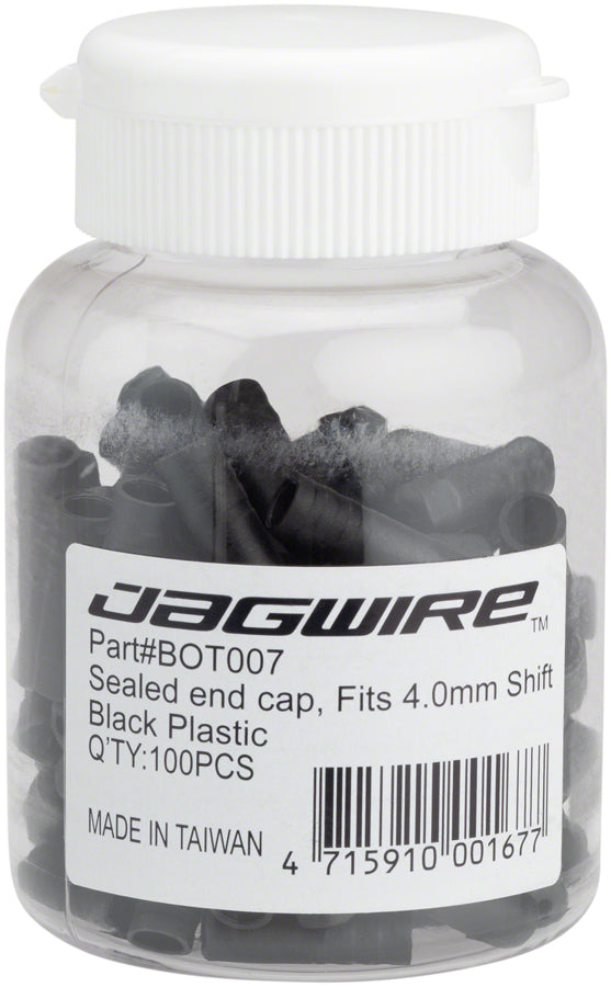 Tapones de Nylon Sellados Jagwire de 4 mm - Paquete de 100, Negro