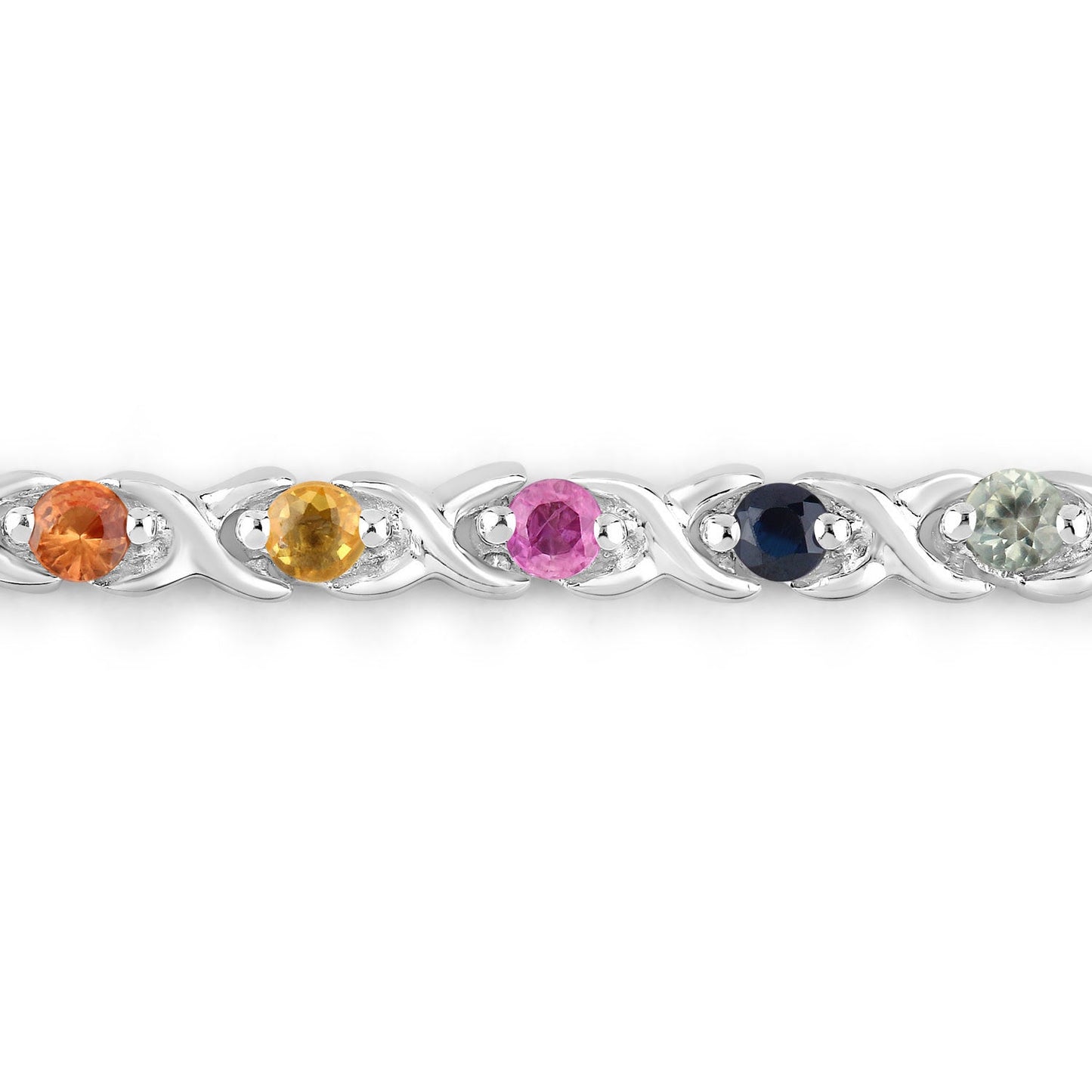 Pulsera de Zafiros Múltiples de 0.88 Quilates en Plata Esterlina .925