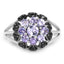 1.18 Carat Genuine Tanzanite & Black Spinel Sterling Silver Ring