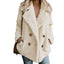 Women's Plush Button Lapel Pocket Overcoat for Autumn & Winter