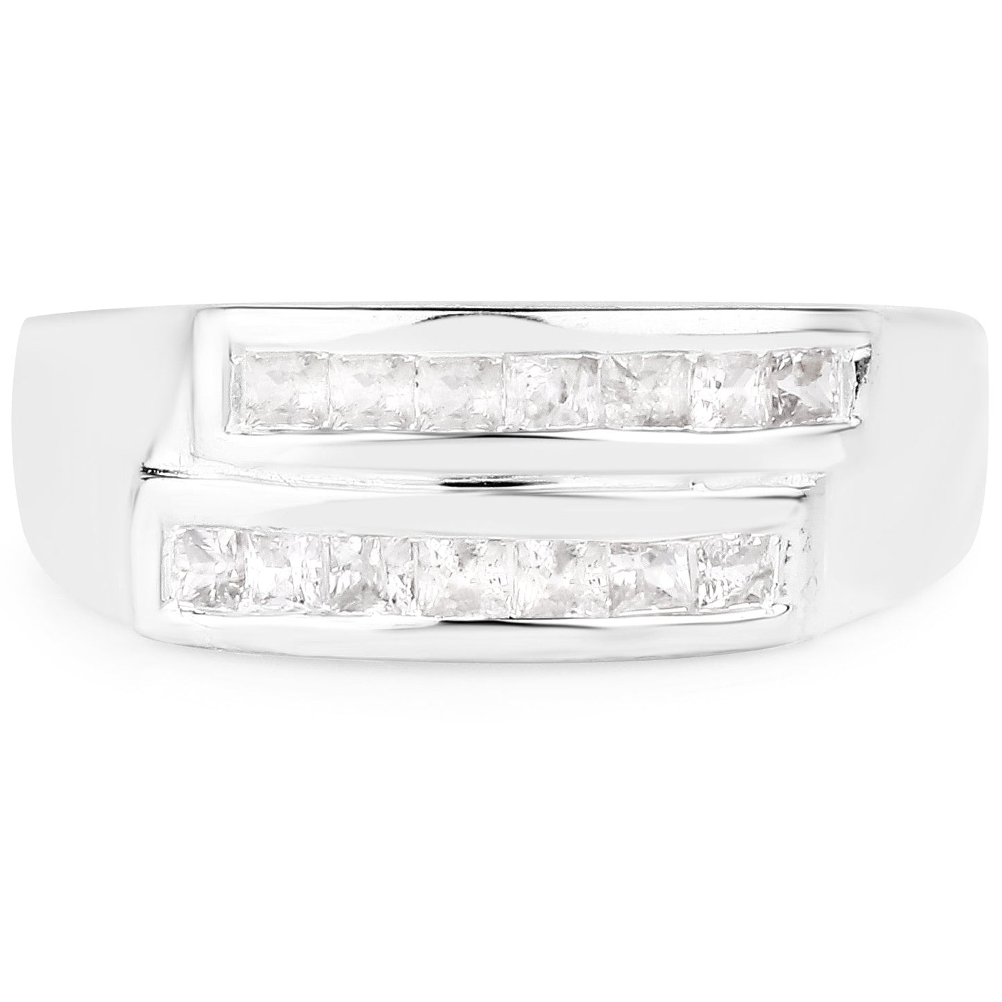 Bague de fiançailles en saphir blanc de 0,70 carat en argent sterling