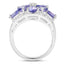 Anillo de Plata Esterlina con Tanzanita y Topacio Blanco de 3.24 Quilates
