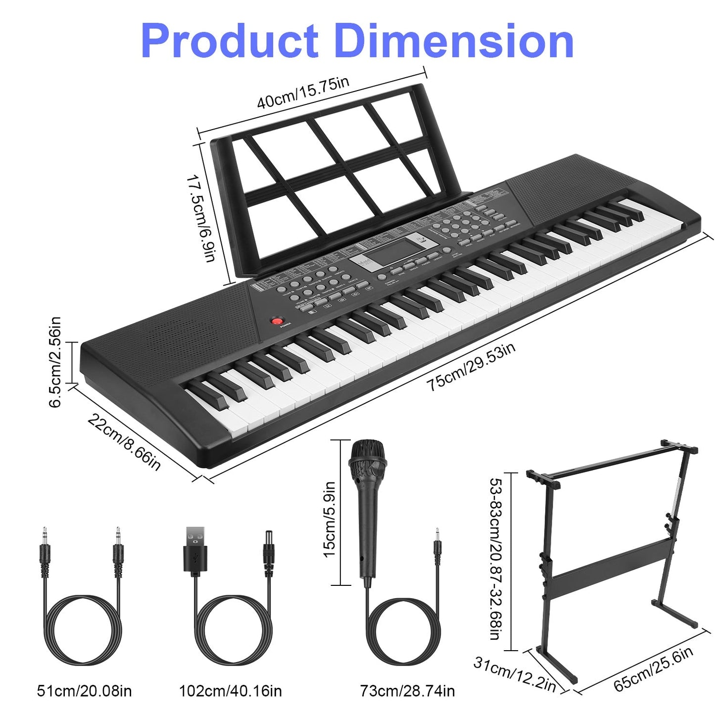 GBruno 61-Key Digital Music Keyboard for Kids