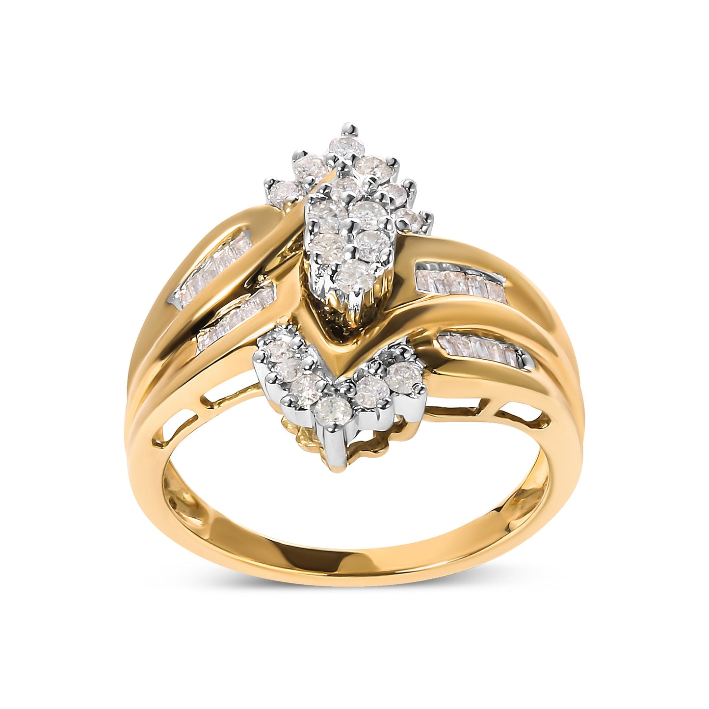 Anillo de Compromiso de Diamante Bicolor de 10K - 1/2 Cttw, Talla 7
