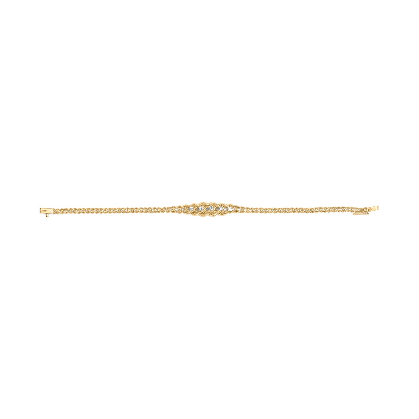 Pulsera de Diamantes de Oro Amarillo de 10K - 7"