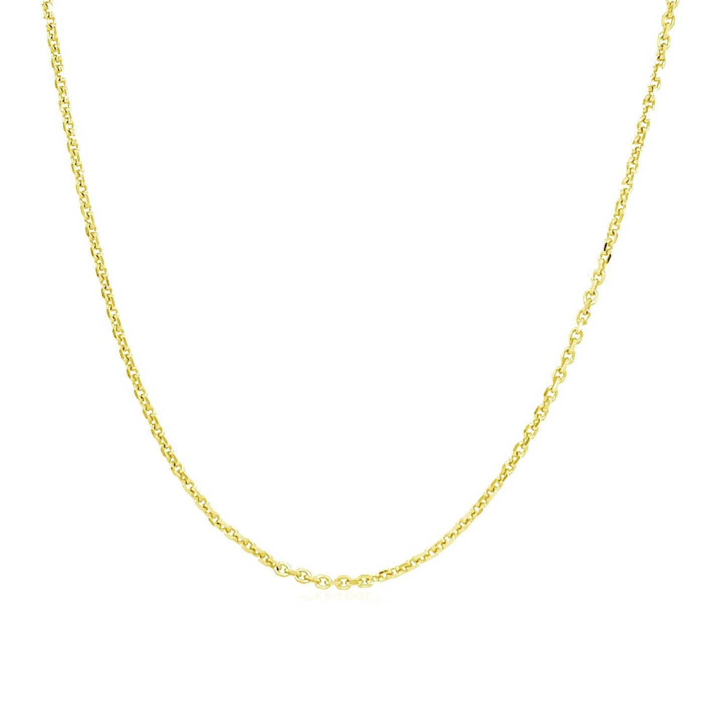 14k Yellow Gold Adjustable Cable Chain Necklace
