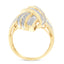 Anillo de cóctel de diamantes en oro amarillo de 10K - Talla 8