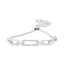 Pulsera Bolo Ajustable de Enlace de Papel de Diamante de Plata Esterlina .925