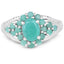 2.13 Carat Genuine Emerald Sterling Silver Engagement Ring