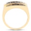 Bague en cluster en saphir bleu plaqué or jaune 14K