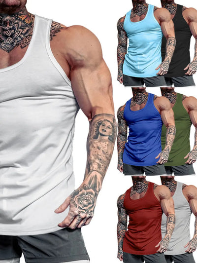 Men's Plus Size Round Neck Tank Top