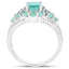 2.13 Carat Genuine Emerald Sterling Silver Engagement Ring