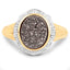 Anillo de Cuarzo Drusy de Plata de Ley Baño de Oro de 14K
