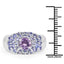 2.43 Carat Genuine Amethyst and Tanzanite Sterling Silver Ring