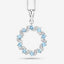 1.30 Carat Swiss Blue Topaz & White Topaz Pendant in Sterling Silver
