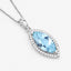 Pendentif en or blanc 14K avec aquamarine et diamants de 2,55 carats