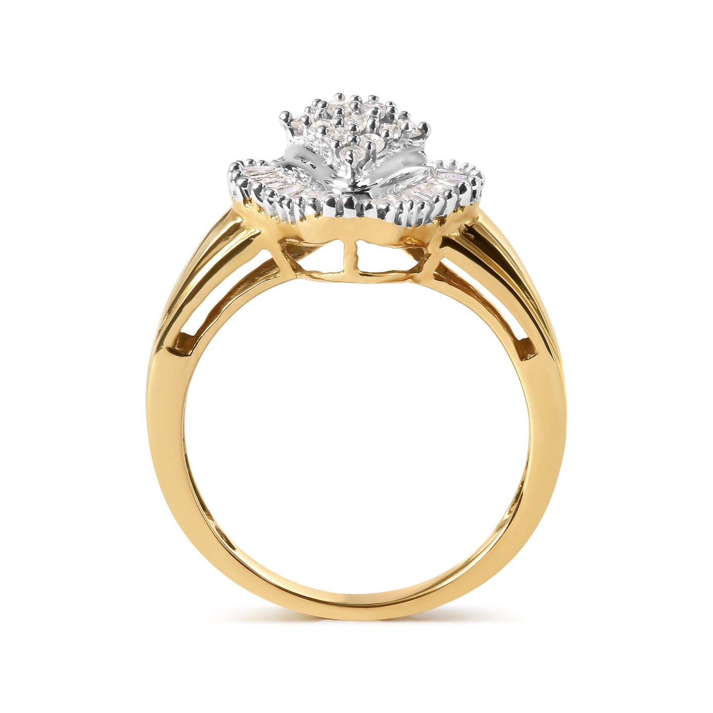 Anillo Halo de Diamantes en Oro Amarillo de 10K 1/2 Cttw - Talla 7