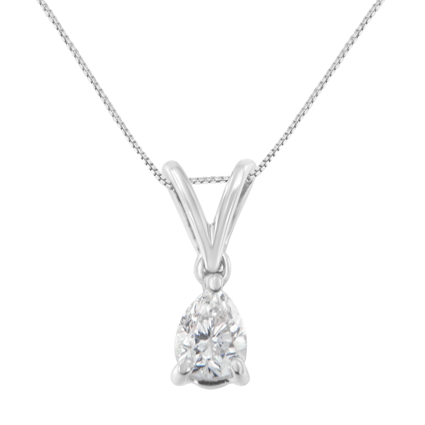 Collar de Perla con Diamante de Oro Blanco de 10K