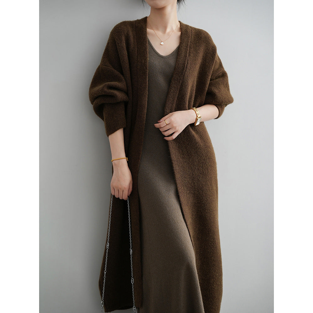 Cardigan en tricot à manches longues unies pour femmes