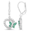 0.44 Carat Emerald and White Sapphire Sterling Silver Earrings