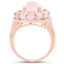 Bague cocktail en morganite plaquée or rose 14K en argent sterling