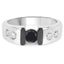 Anillo de plata esterlina con diamantes negros y blancos de 0.56 quilates