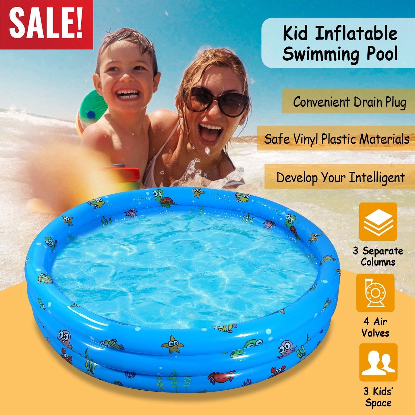 GBruno Piscina Inflable de 51x13” para Niños