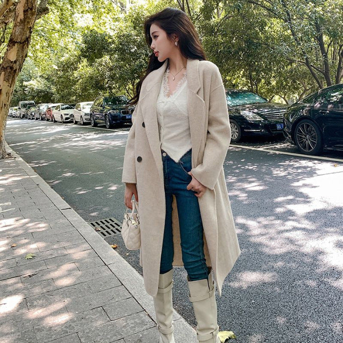 Manteau en Cachemire et Laine Double-Face pour Femmes
