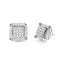 Pendientes de diamantes halo princesa de oro blanco de 10 quilates