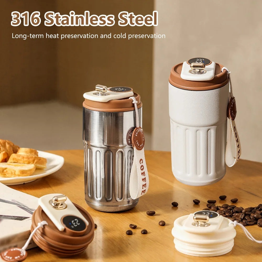Botella Térmica Digital Inteligente - Taza de Acero Inoxidable Aislada de 450ml