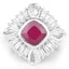 Anillo de Plata Esterlina con Rubí de 2.66 Quilates y Topacio Blanco Elegante