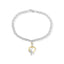 Pulsera de encanto de corazón y cinta de concienciación de diamantes de oro amarillo de 10 quilates