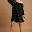 Off-Shoulder Velvet Mini Dress with Balloon Sleeves