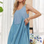 Vestido de Babydoll Sin Mangas con Botones Decorativos para Mujeres