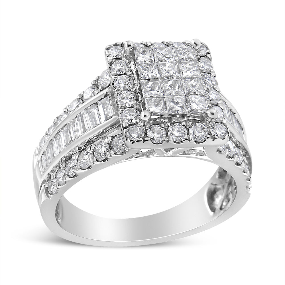Bague de fiançailles en diamant en or blanc 14K 2,00 cttw - Taille 7