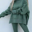 Conjunto de Sudadera Oversized con Abertura y Leggings Acanalados