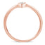 14K Rose Gold Plated Sterling Silver Teardrop Diamond Ring - Size 6