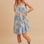 Stylish Summer Printed Ruffled Hem Mini Cami Dress