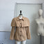 British-Style Patchwork Cinched Cloak Trench Coat for Women