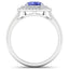 Bague en Tanzanite et Diamants Blancs de 2,02 Carats en Or Blanc 14K