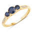 Bague de fiançailles en saphir bleu et diamant de 0,56 carat en or jaune 14K