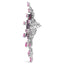 Broche Papillon en Or Blanc 18K avec Diamants et Gemmes