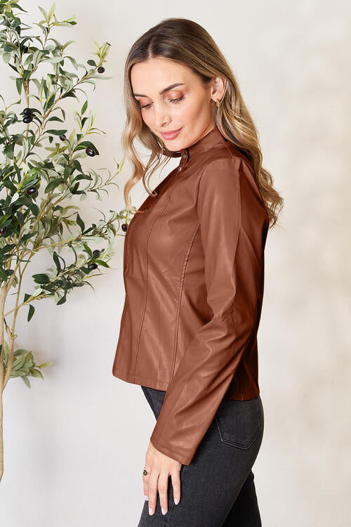 Veste zippée classique à col pour femmes pour une élégance au quotidien