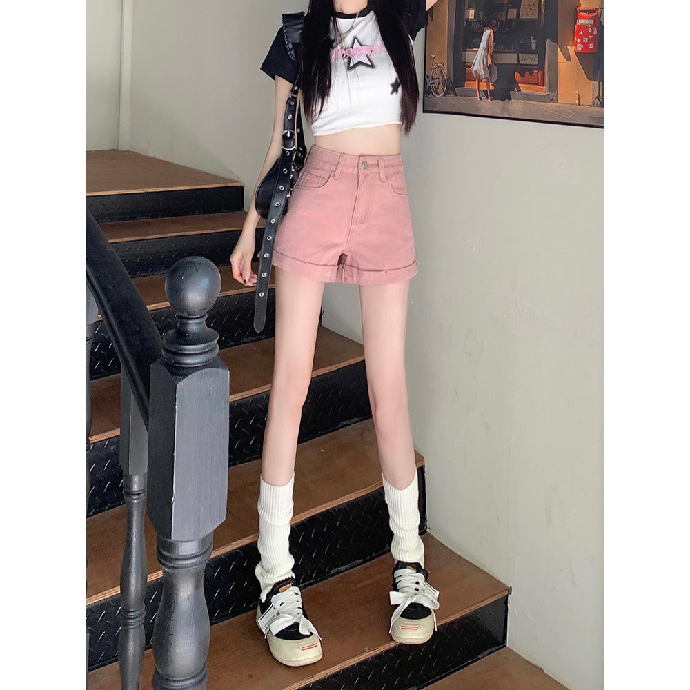 Shorts en denim pour femmes style Hong Kong pour l'été