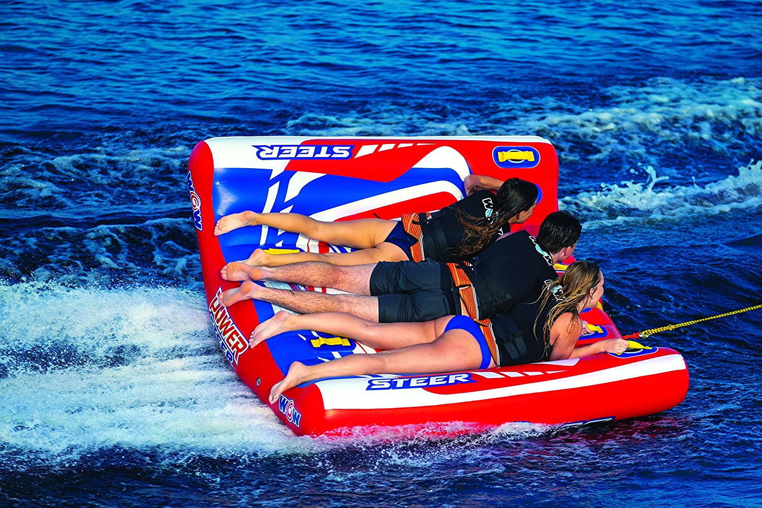 WOW Watersports Power Steer 3 Person 3P Steerable Deck Tube - Korvel