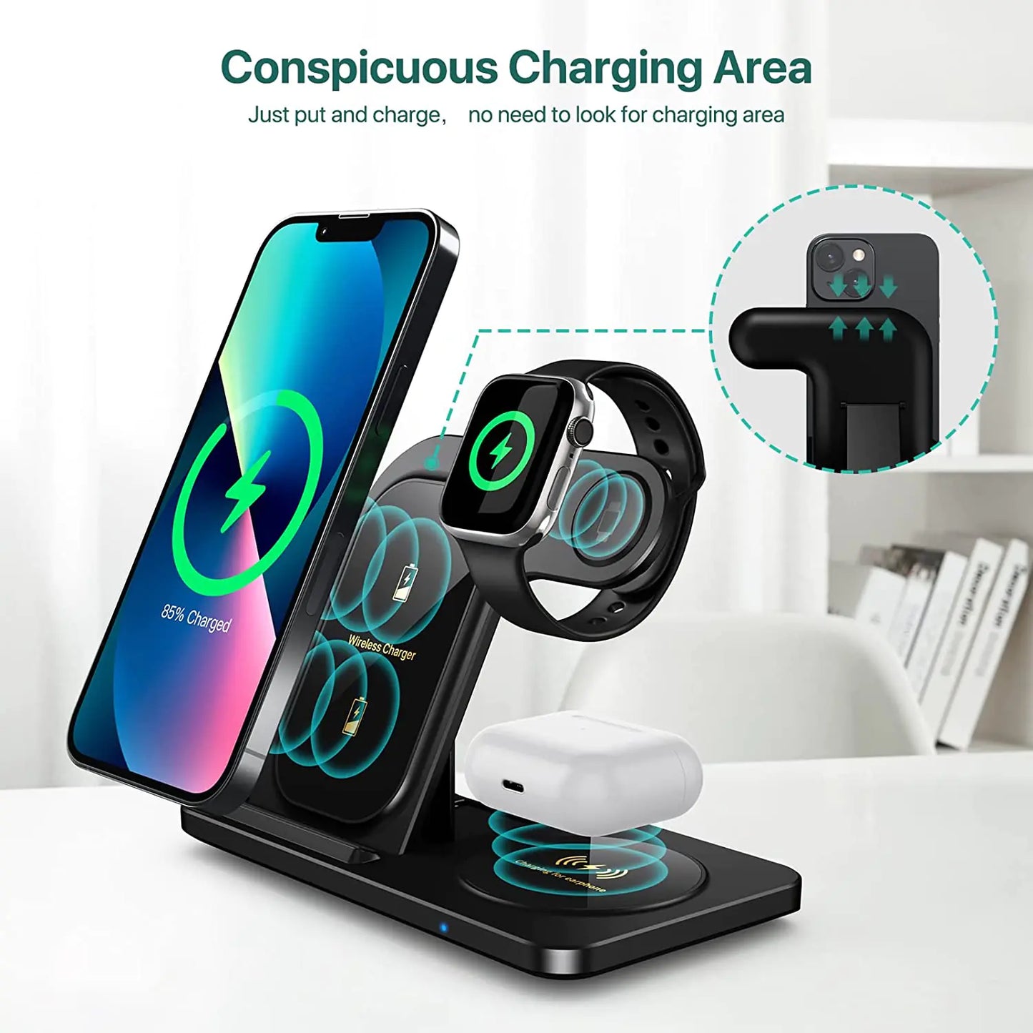 Fast Wireless Charger Stand - Sleek & Efficient Charging