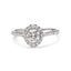 Anillo de Compromiso con Halo de Diamantes en Oro Blanco de 14k Certificado por GIA