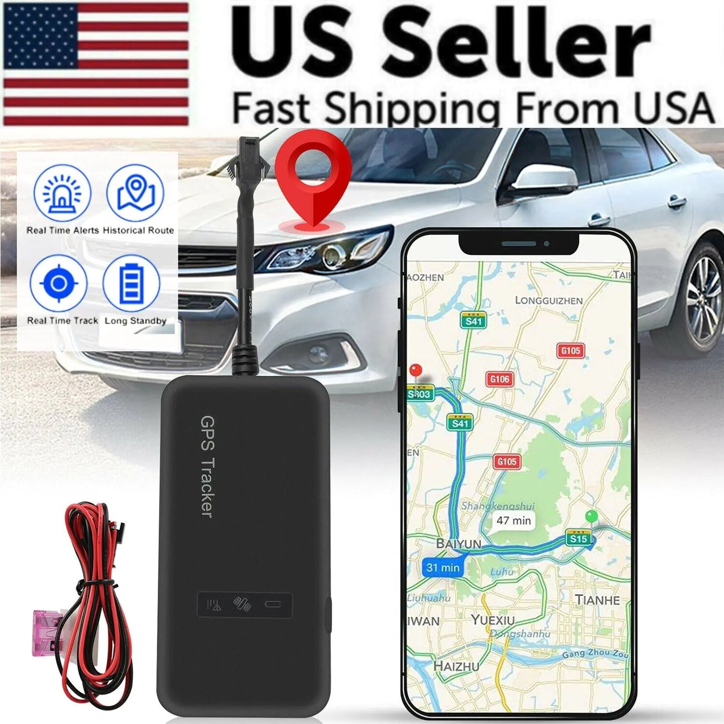 Premium Real-Time GPS Tracker for Vehicles and Motorcycles